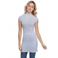 Tunique col montant et petites manches capes en modal PENNY12