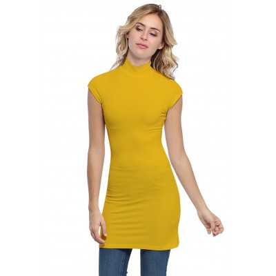 Tunique col montant et petites manches capes en modal PENNY12