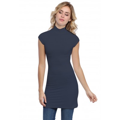 Tunique col montant et petites manches capes en modal PENNY12