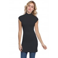 Tunique col montant et petites manches capes en modal PENNY12