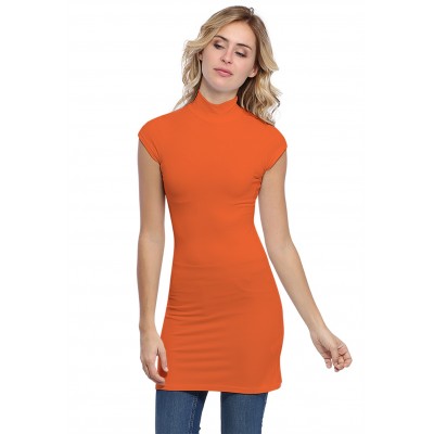 Tunique col montant et petites manches capes en modal PENNY12
