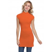 Tunique col montant et petites manches capes en modal PENNY12