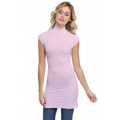 Tunique col montant et petites manches capes en modal PENNY12