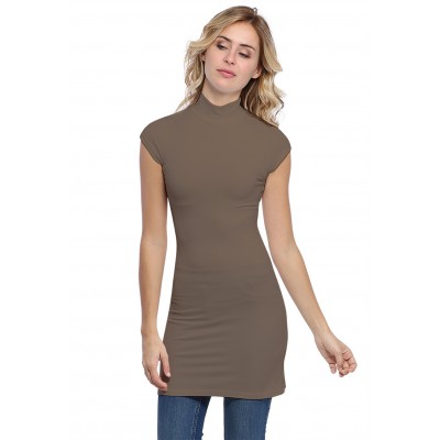 Tunique col montant et petites manches capes en modal PENNY12