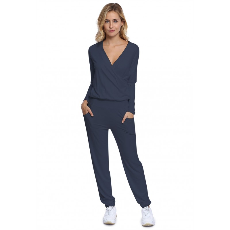 Combinaison pantalon taille élastique en maille modal PLUME Combinaison pantalon taille élastique en maille modal PLUME