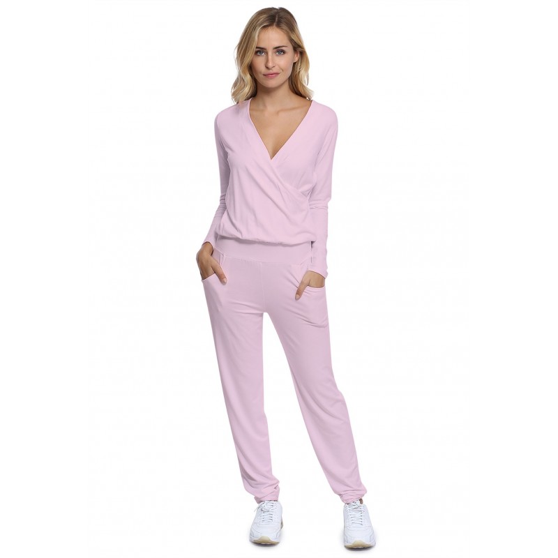 Combinaison pantalon taille élastique en maille modal PLUME Combinaison pantalon taille élastique en maille modal PLUME