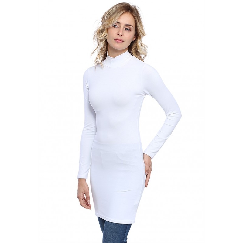 Tunique col montant manches longues en modal PENNY15 Tunique col montant manches longues en modal PENNY15