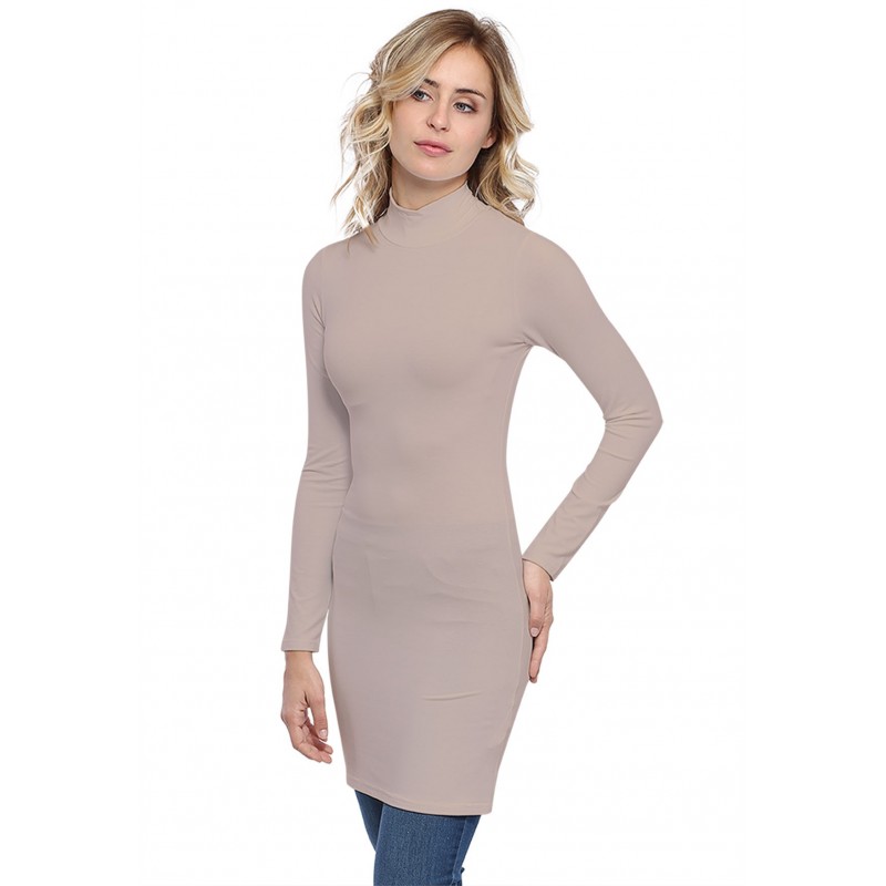 Tunique col montant manches longues en modal PENNY15 Tunique col montant manches longues en modal PENNY15