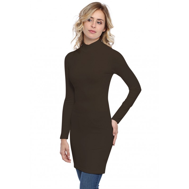 Tunique col montant manches longues en modal PENNY15 Tunique col montant manches longues en modal PENNY15