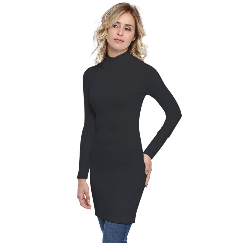 Tunique col montant manches longues en modal PENNY15 Tunique col montant manches longues en modal PENNY15