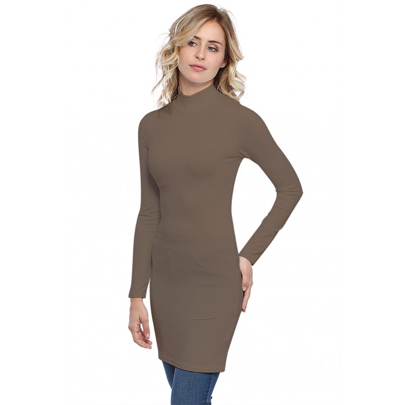 Tunique col montant manches longues en modal PENNY15 Tunique col montant manches longues en modal PENNY15