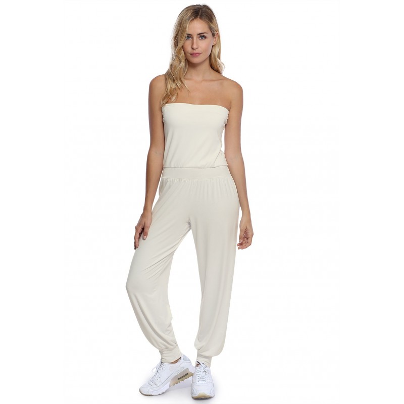 Combinaison bustier bandeau pantalon taille ruban en modal MAILY Combinaison bustier bandeau pantalon taille ruban en modal MAILY