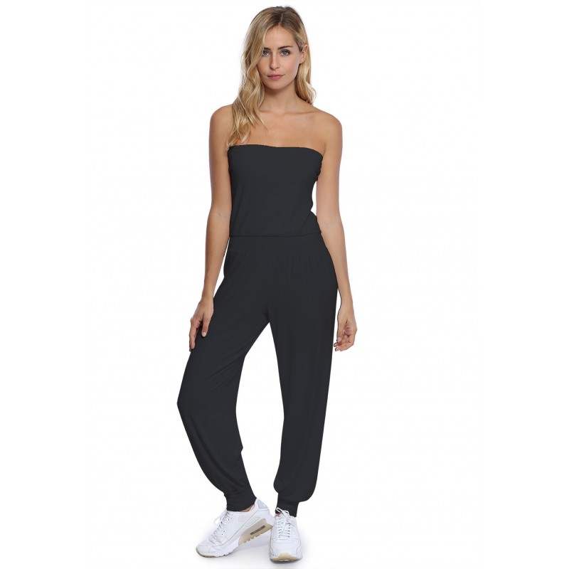 Combinaison bustier bandeau pantalon taille ruban en modal MAILY Combinaison bustier bandeau pantalon taille ruban en modal MAILY